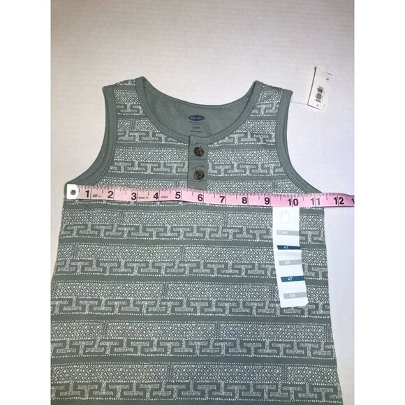 Old Navy Boy's Size 4T Shirt Tank Top Patterned Sleeveless Casual Green New - Picture 8 of 11